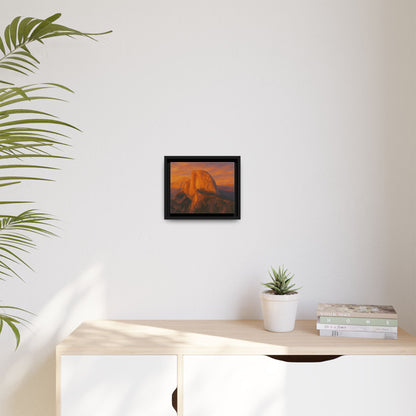 Sunset Over Half Dome - Framed Canvas