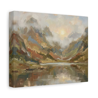 Misty Mountain Lake Canvas