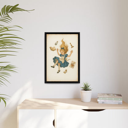 Alice Down the Rabbit Hole - Framed Canvas