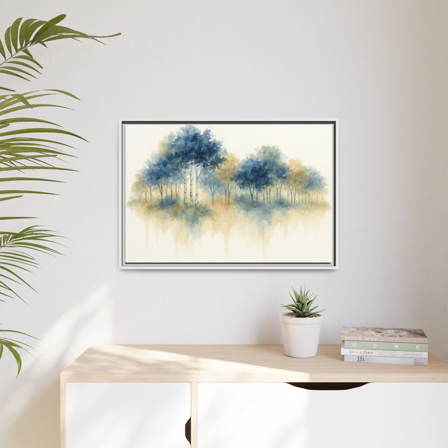 Floating Aspen and Birch Forest - Framed Canvas