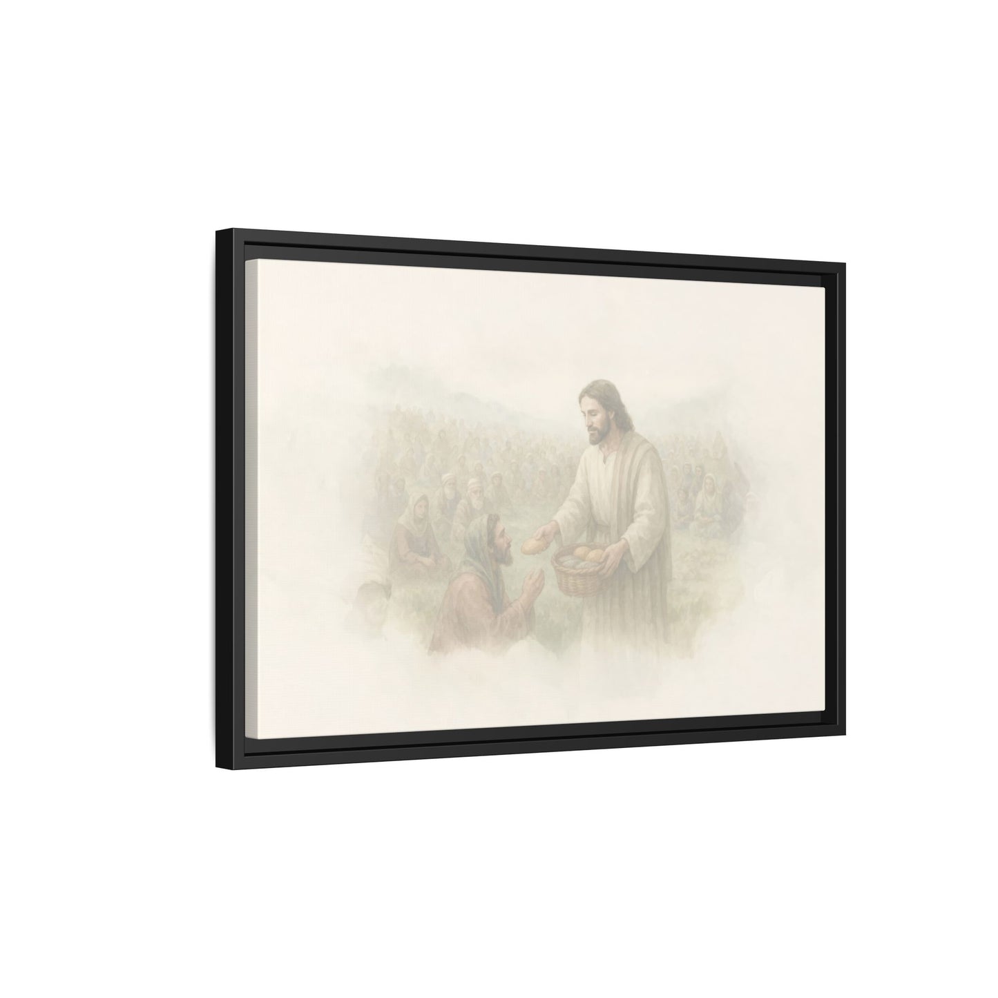 Jesus Feeds The 5,000 - Framed Canvas