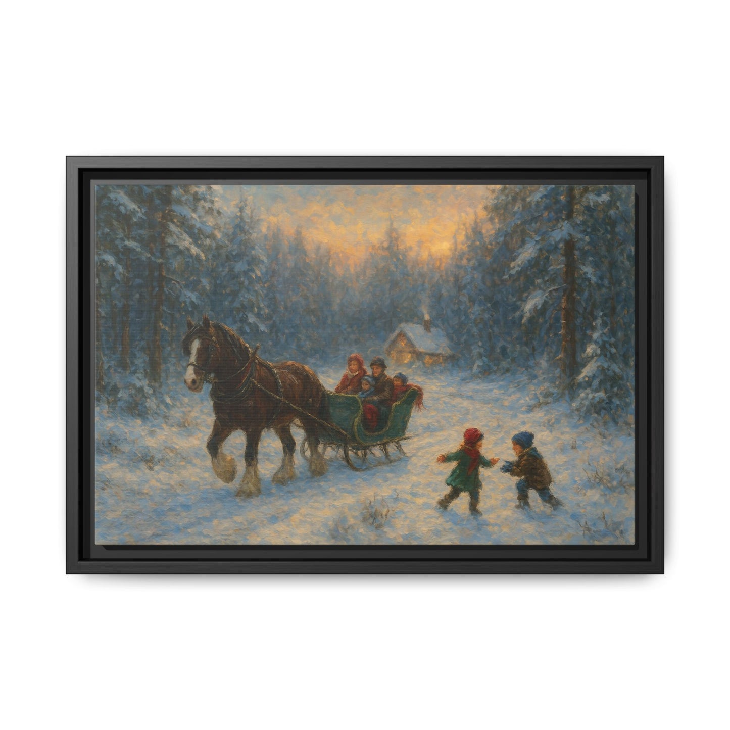 Winter Fun - Framed Canvas