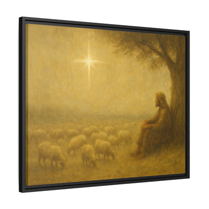 Shepherd In The Field - Framed Canvas