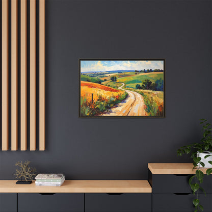 Lazy Country Road #3 - Framed Canvas