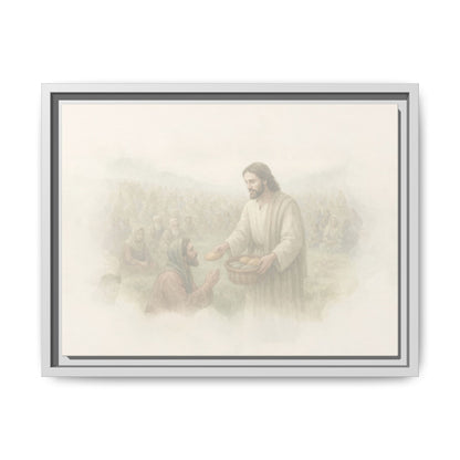 Jesus Feeds The 5,000 - Framed Canvas