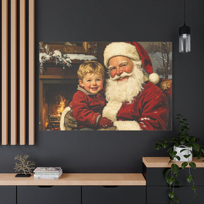 Vintage Santa with Little Boy - Canvas