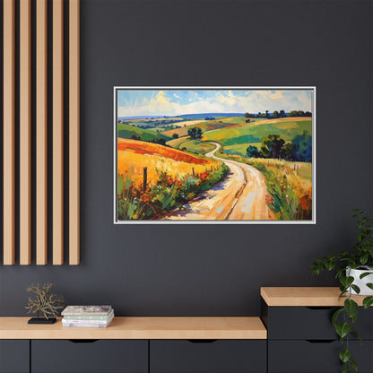 Lazy Country Road #3 - Framed Canvas