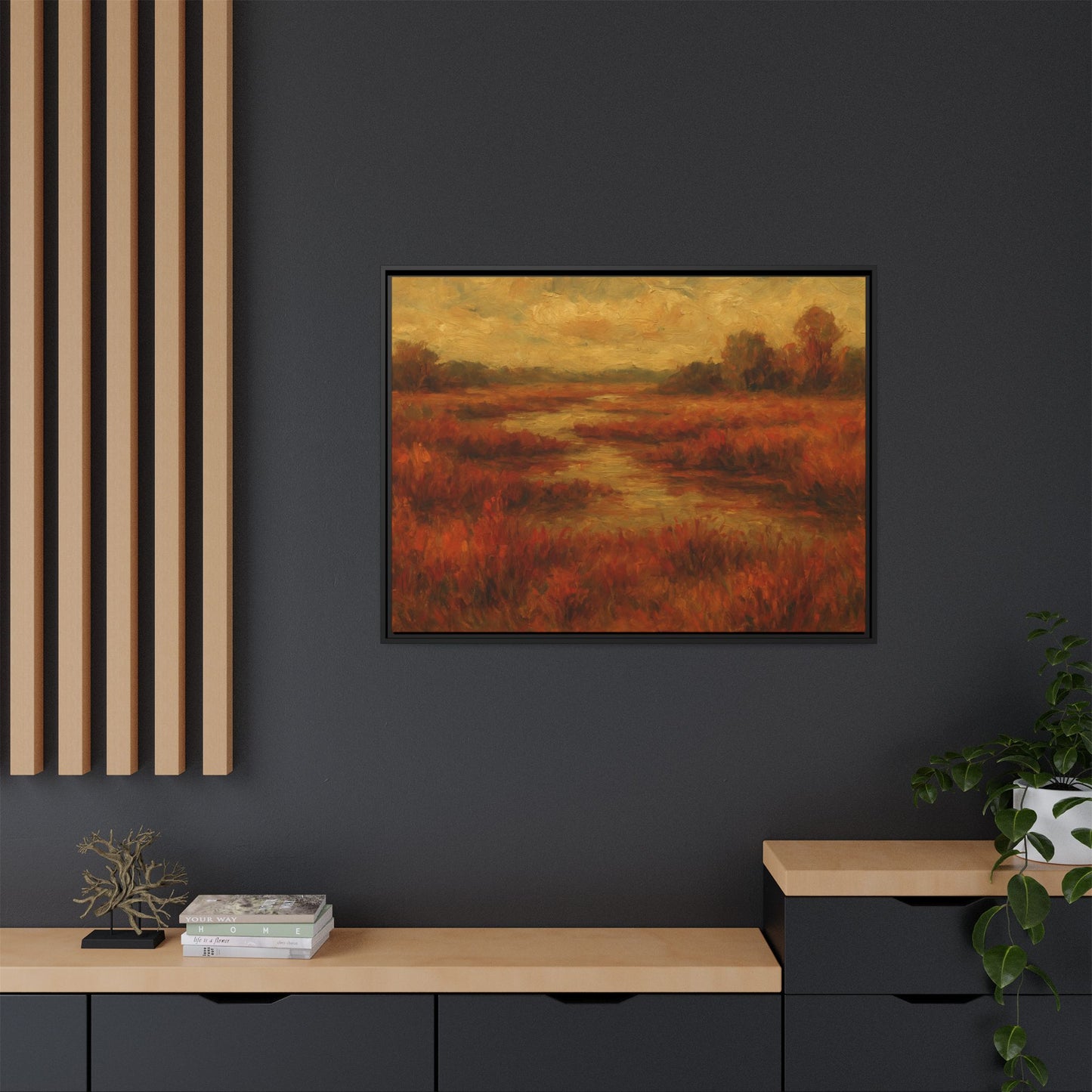 Fall Marsh - Framed Canvas