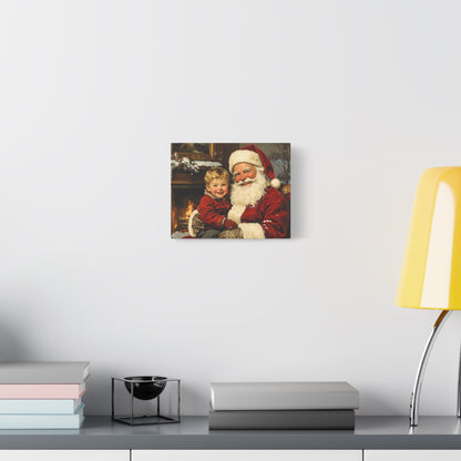 Vintage Santa with Little Boy - Canvas