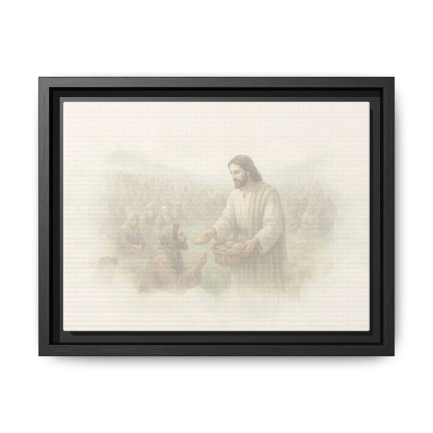 Jesus Feeds The 5,000 - Framed Canvas