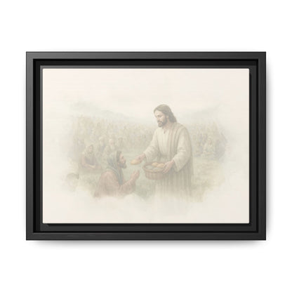 Jesus Feeds The 5,000 - Framed Canvas