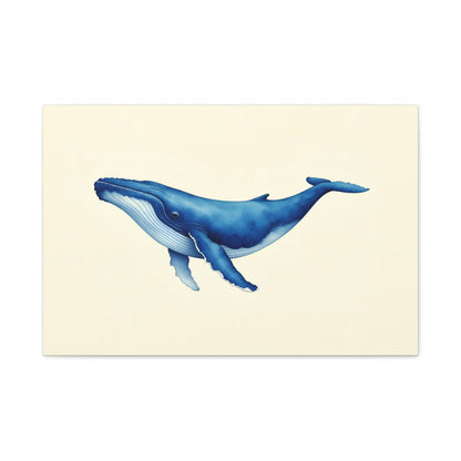 Blue Whale Watercolor Canvas