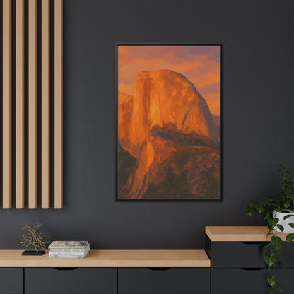 Sunset Over Half Dome - Framed Canvas