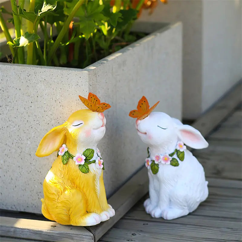 Solar Powered Rabbit Shaped Butterfly - Outdoor Decoration