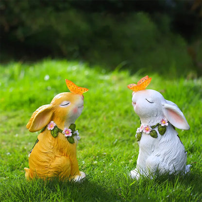 Solar Powered Rabbit Shaped Butterfly - Outdoor Decoration